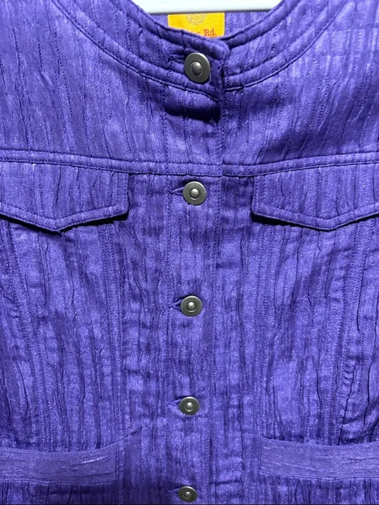Ruby Rd. Deep Purple Textured Button-Front Jacket - Picture 4 of 10